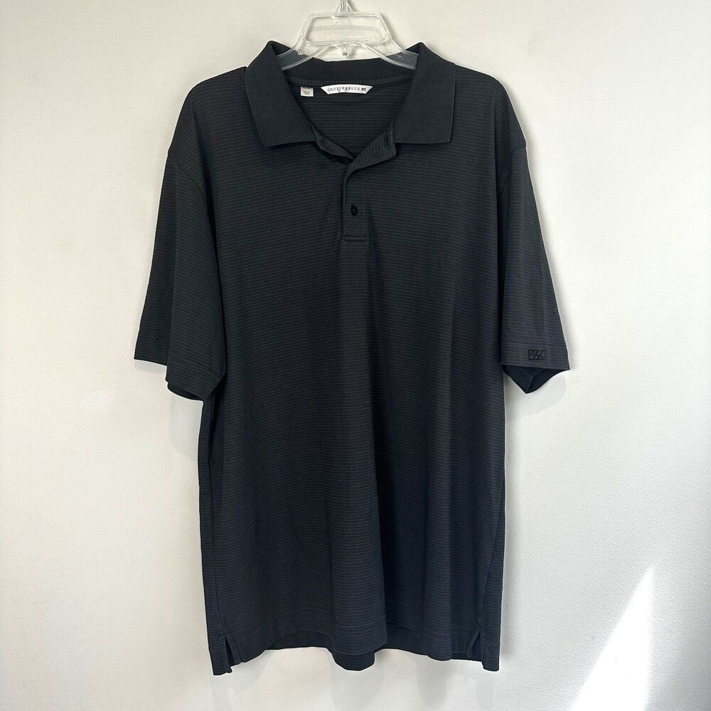 Cutter & Buck Mens DryTec Polo Shirt XL Gray Pima Cotton Golf Performance Casual